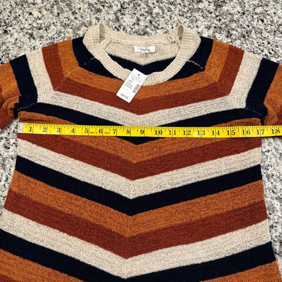 NEW Maurices Striped Sweater Fall Colors Cream Orange Lightweight Womens Medium - Picture 3 of 6